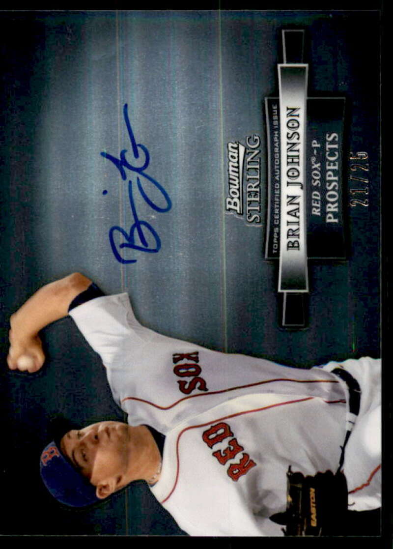 Brian Johnson 2012 Bowman Sterling Prospect Autographs Black Refractors #BJ  Image 1