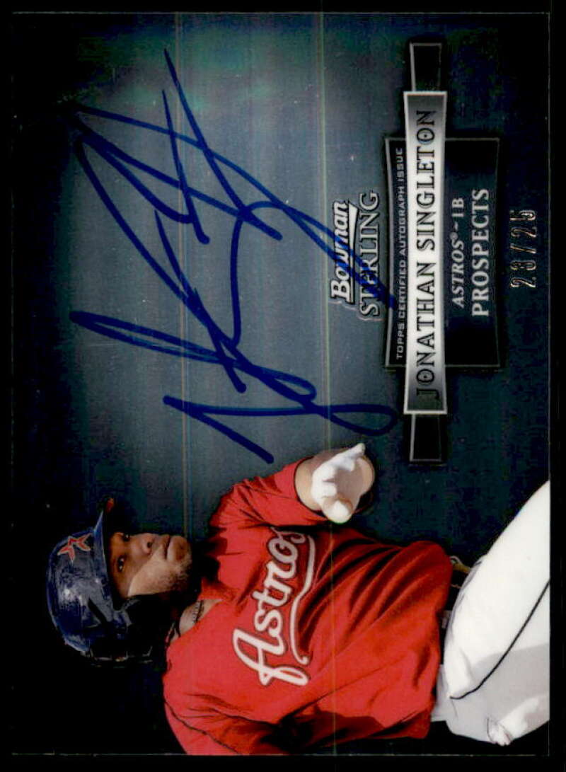 Jonathan Singleton 2012 Bowman Sterling Prospect Autougaphs Black Ref #JS  Image 1