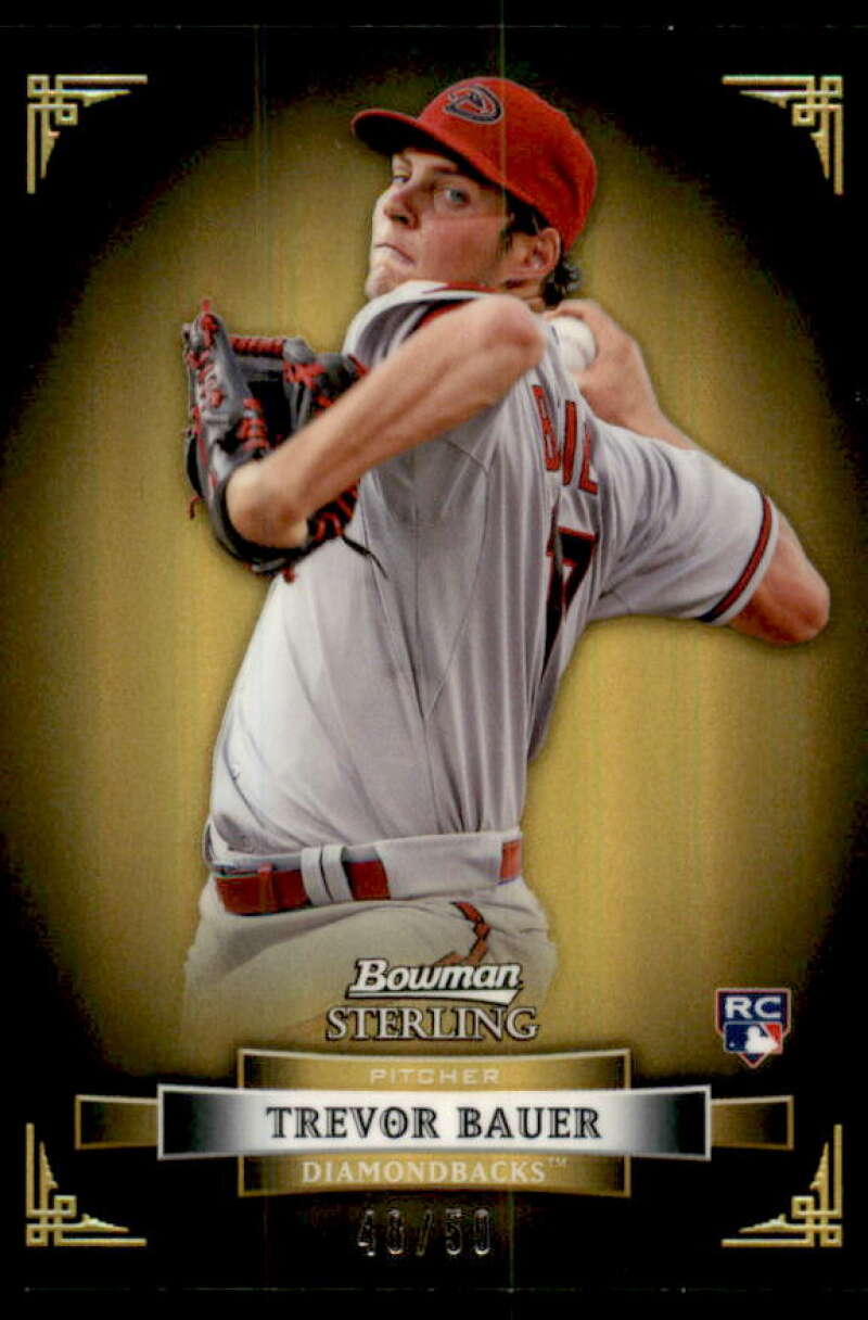 Trevor Bauer Card 2012 Bowman Sterling Gold Refractors #20  Image 1