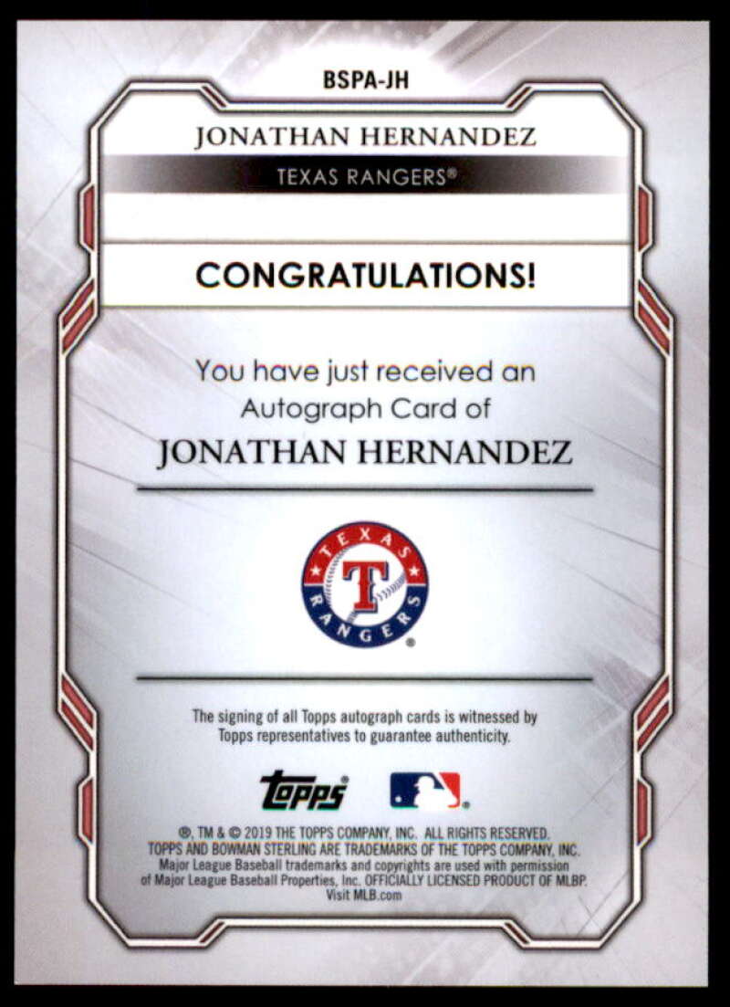 Jonathan Hernandez 2019 Bowman Sterling Prospect Autographs #BSPAJH  Image 2