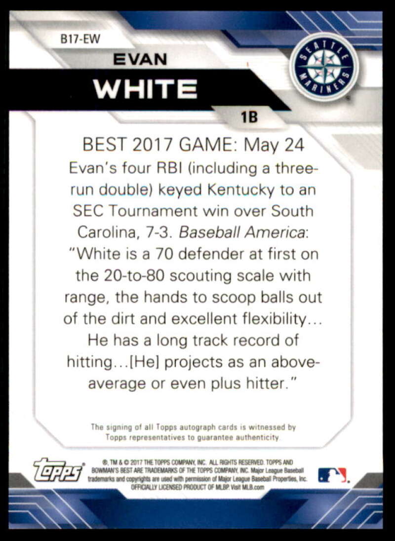 Evan White Card 2017 Bowman's Best Best of '17 Autographs #B17EW  Image 2