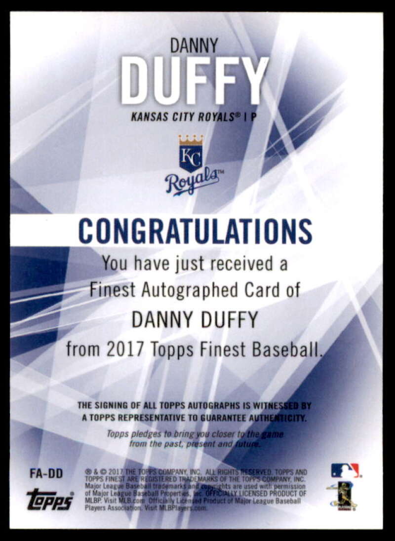 Danny Duffy Card 2017 Finest Autographs Refractors #FADD  Image 2