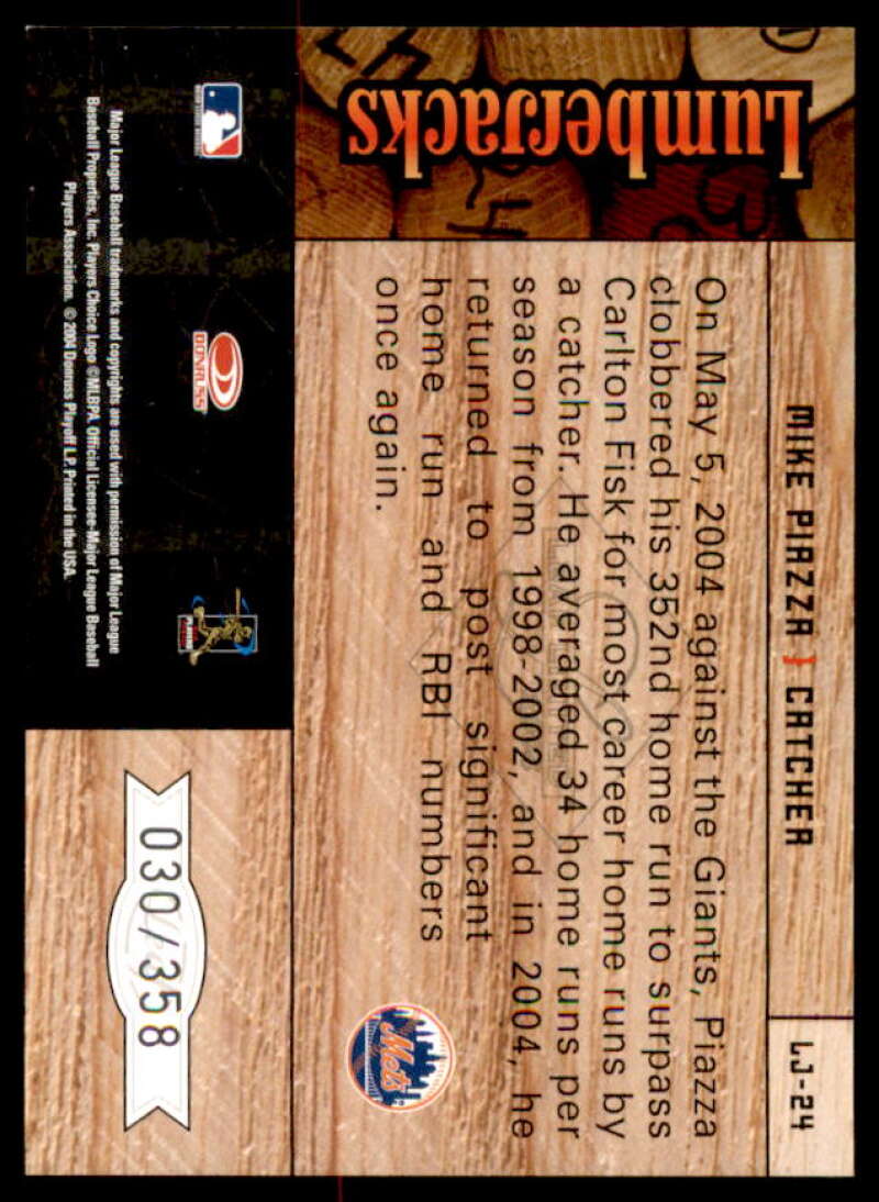 Mike Piazza Card 2004 Leaf Limited Lumberjacks #24  Image 2