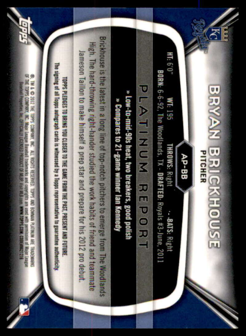 Bryan Brickhouse 2012 Bowman Platinum Prospect Auto Green Refractors #BB  Image 2