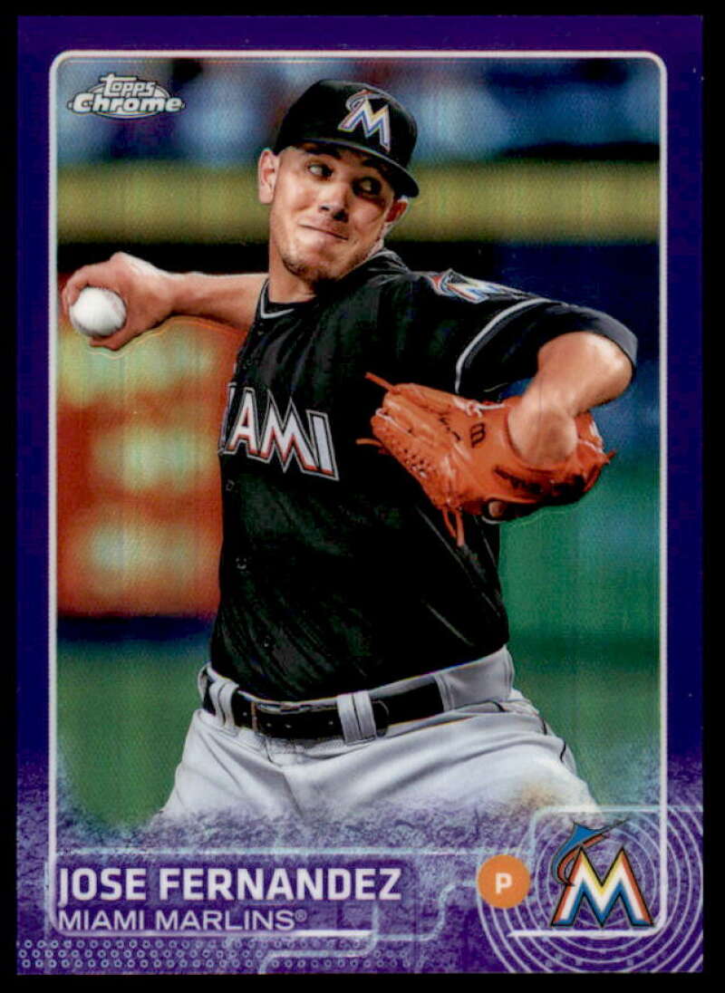 Jose Fernandez Card 2015 Topps Chrome Purple Refractors #141  Image 1