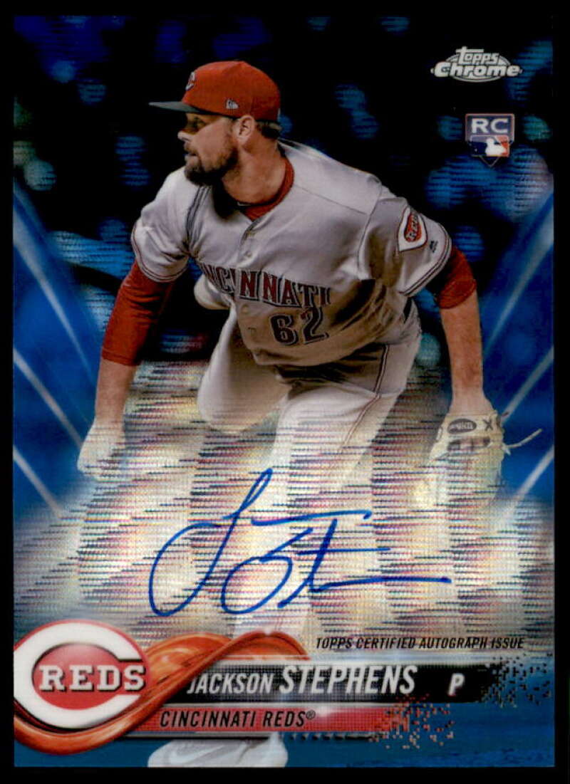 Jackson Stephens 2018 Topps Chrome Rookie Autographs Blue Wave Ref #RAJS  Image 1
