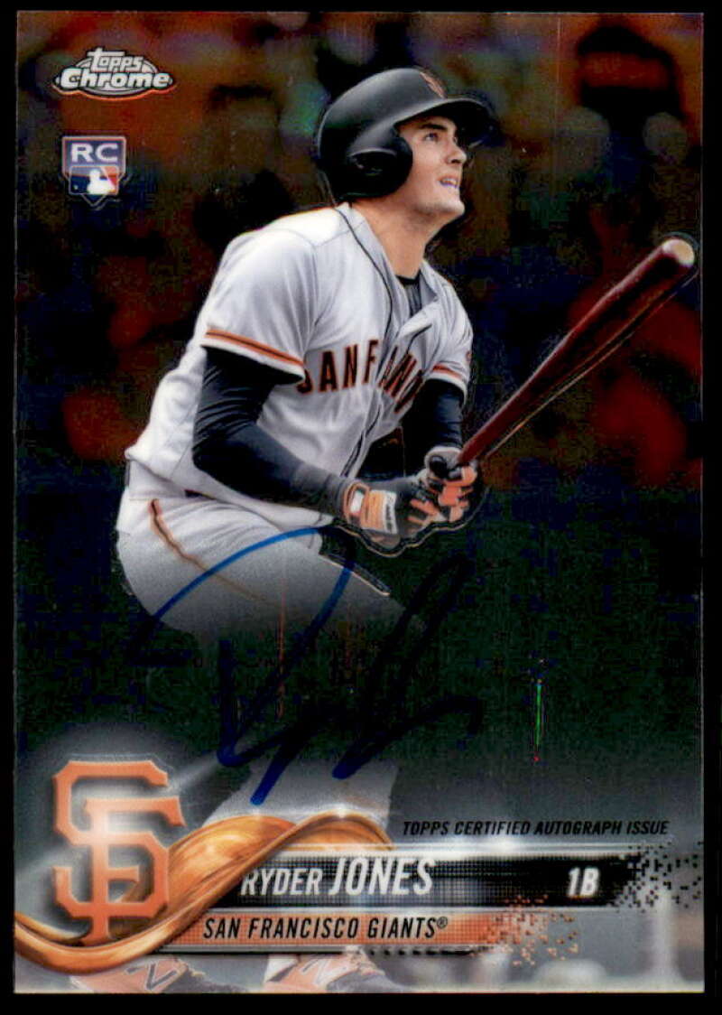 Ryder Jones Card 2018 Topps Chrome Rookie Autographs #RARJ  Image 1