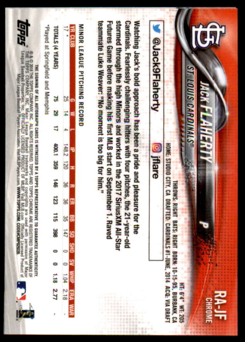 Ryder Jones Card 2018 Topps Chrome Rookie Autographs #RARJ  Image 2