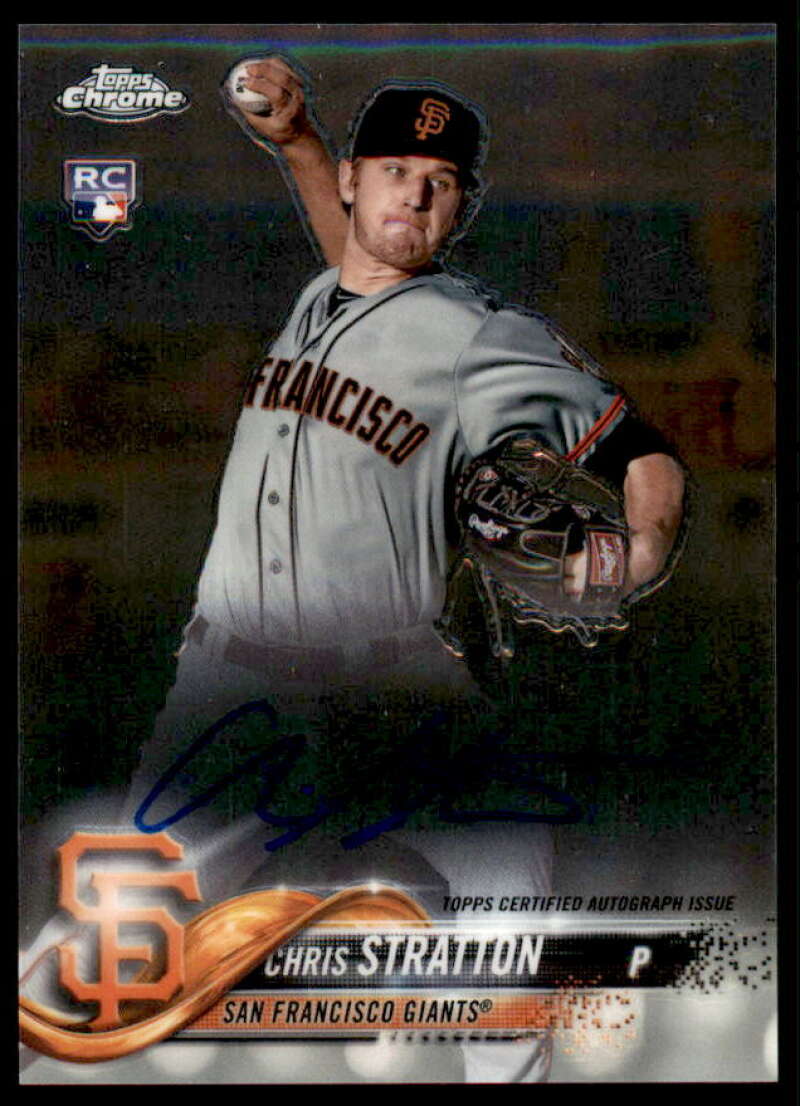 Chris Stratton Card 2018 Topps Chrome Rookie Autographs #RACST  Image 1