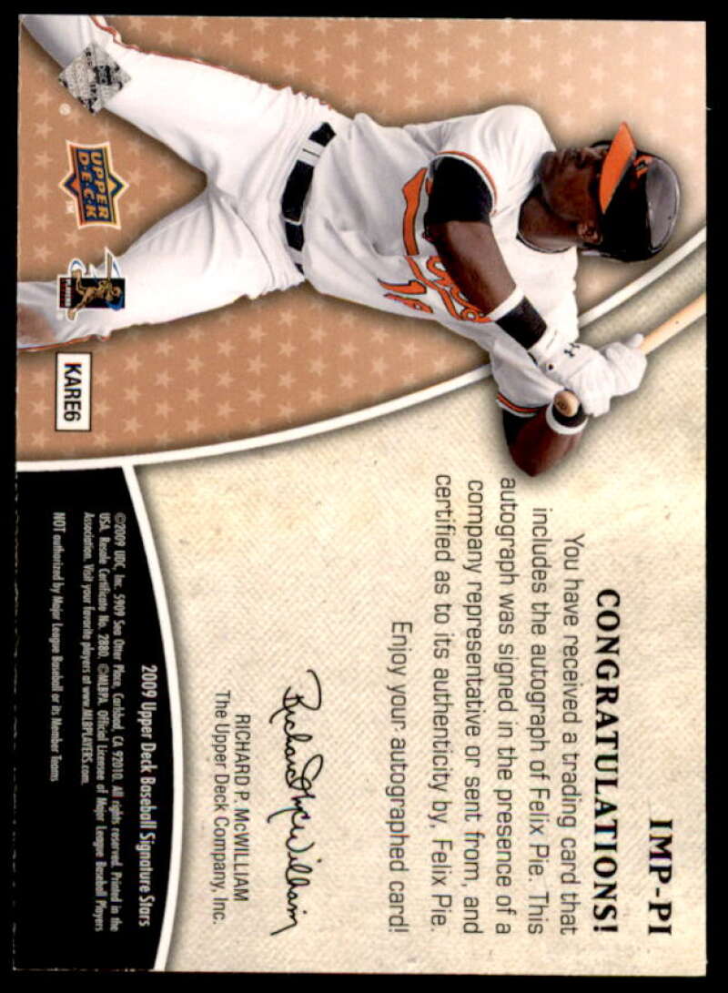 Felix Pie Rookie 2009 Upper Deck Signature Stars Impressions Signatures #PI  Image 2