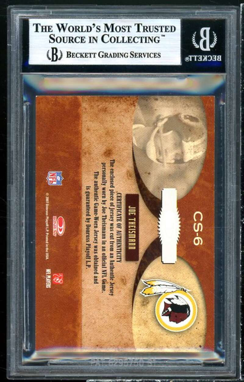 Joe Theismann 2007 Donruss Classics Classic Singles Jerseys #6 BGS 9 Image 2