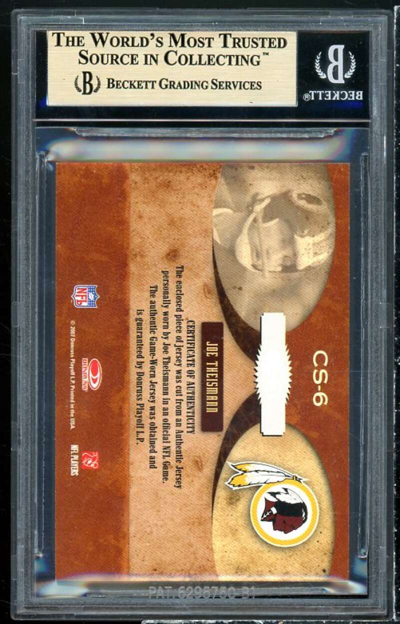 Joe Theismann 2007 Donruss Classics Classic Singles Jerseys #6 BGS 9.5 Image 2