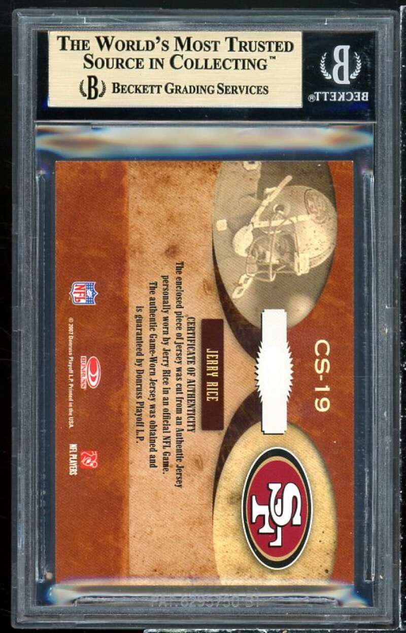 Jerry Rice 2007 Donruss Classics Singles Jerseys #CS-19 BGS 9.5 Image 2