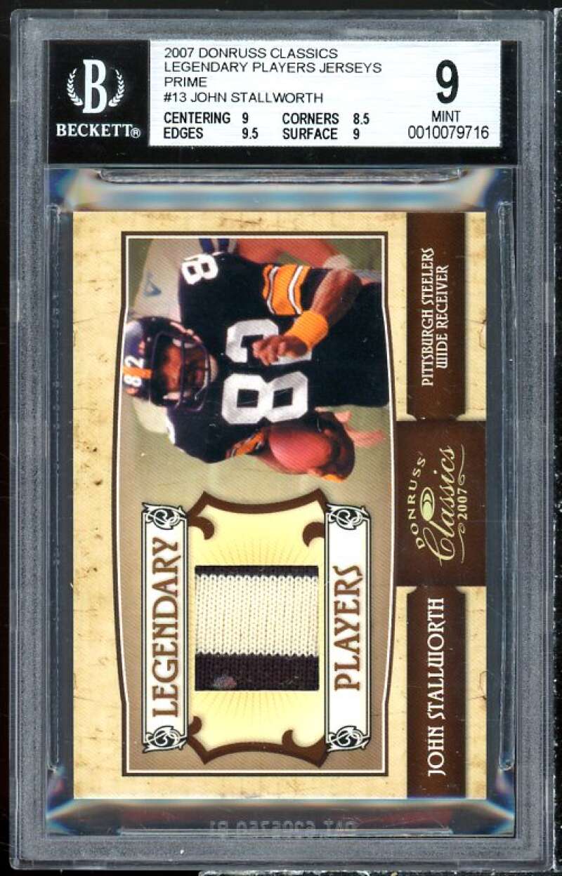 John Stallworth 2007 Donruss Classics Lengendary Players Jerseys Prime #13 BGS 9 Image 1