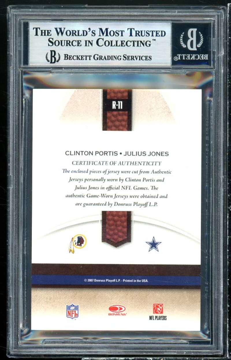 Clinton Portis/Julius Jones 2007 Donruss Gridiron Gear Rivals Jerseys #11 BGS 9 Image 2