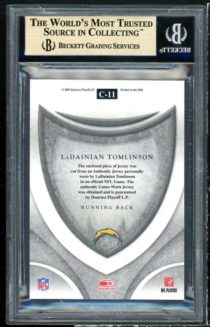 LaDainian Tomlinson 2007 Leaf Rookies Stars Crusade Mat Purple Prime #11 BGS 9.5 Image 2