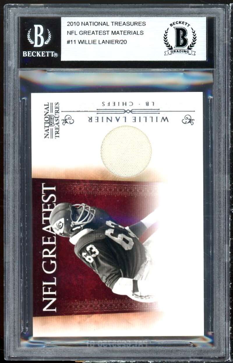 Willie Lanier 2010 National Treasures NFL Greatest Materials #11 BGS Authentic Image 1