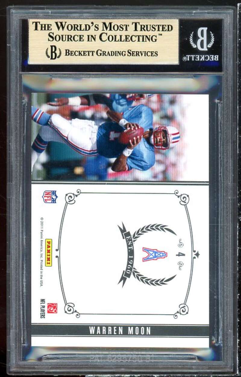 Warren Moon Card 2010 National Treasures Timeline Mat Player Name #4 BGS 9.5 Image 2