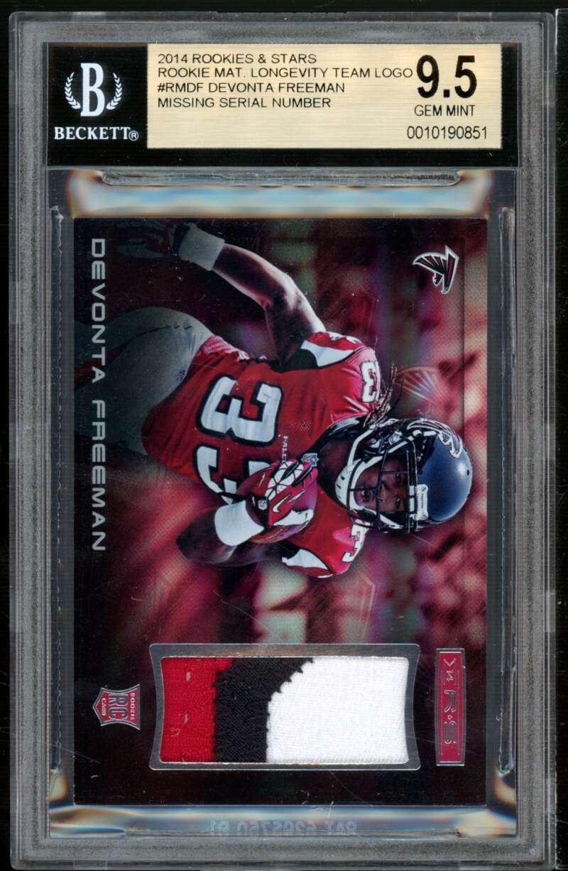 Devonta Freeman Rookie 2014 Rookies Stars Mat Longevity Team Logo #RMDF BGS 9.5 Image 1