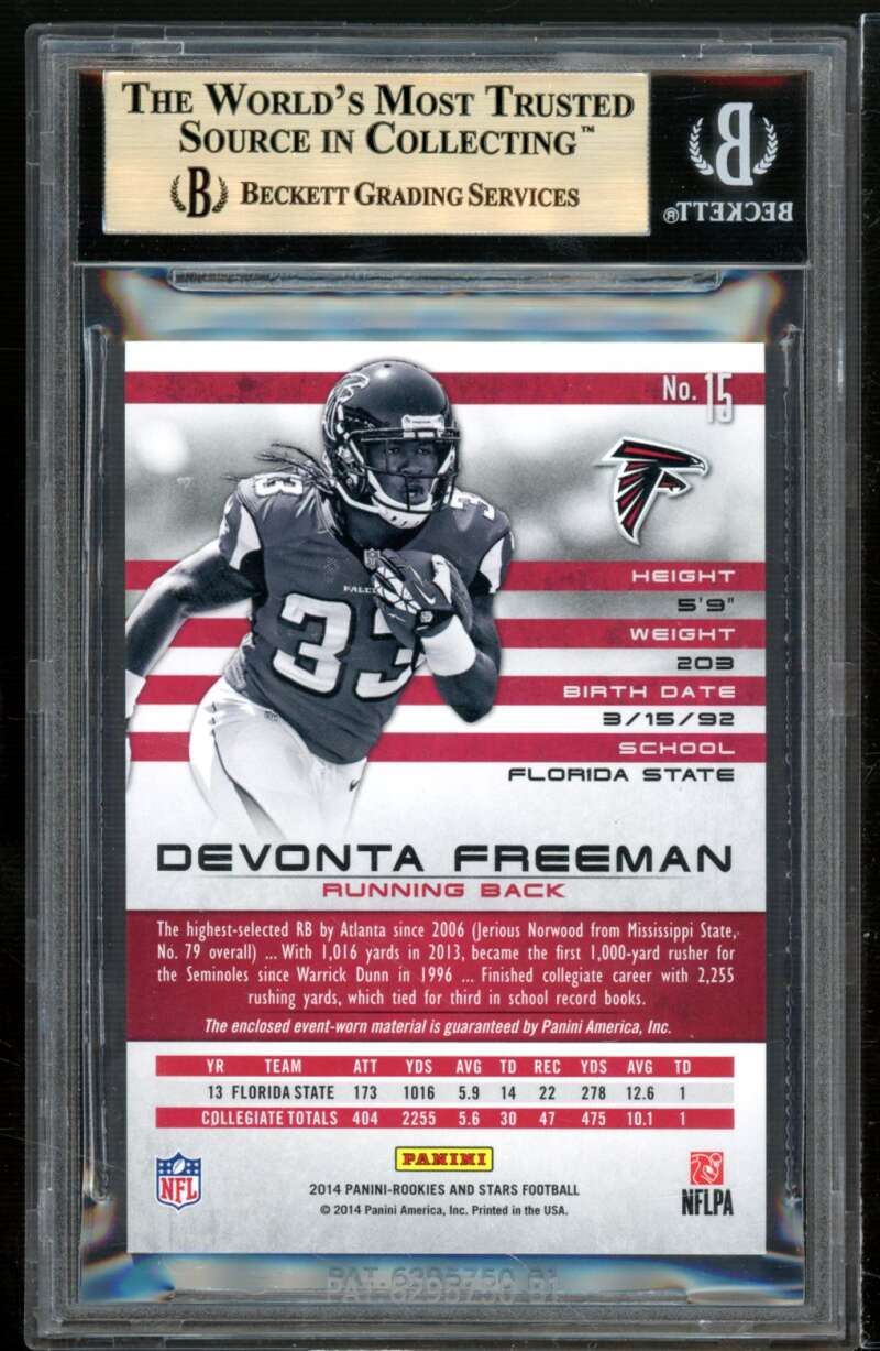 Devonta Freeman Rookie 2014 Rookies Stars Mat Longevity Team Logo #RMDF BGS 9.5 Image 2