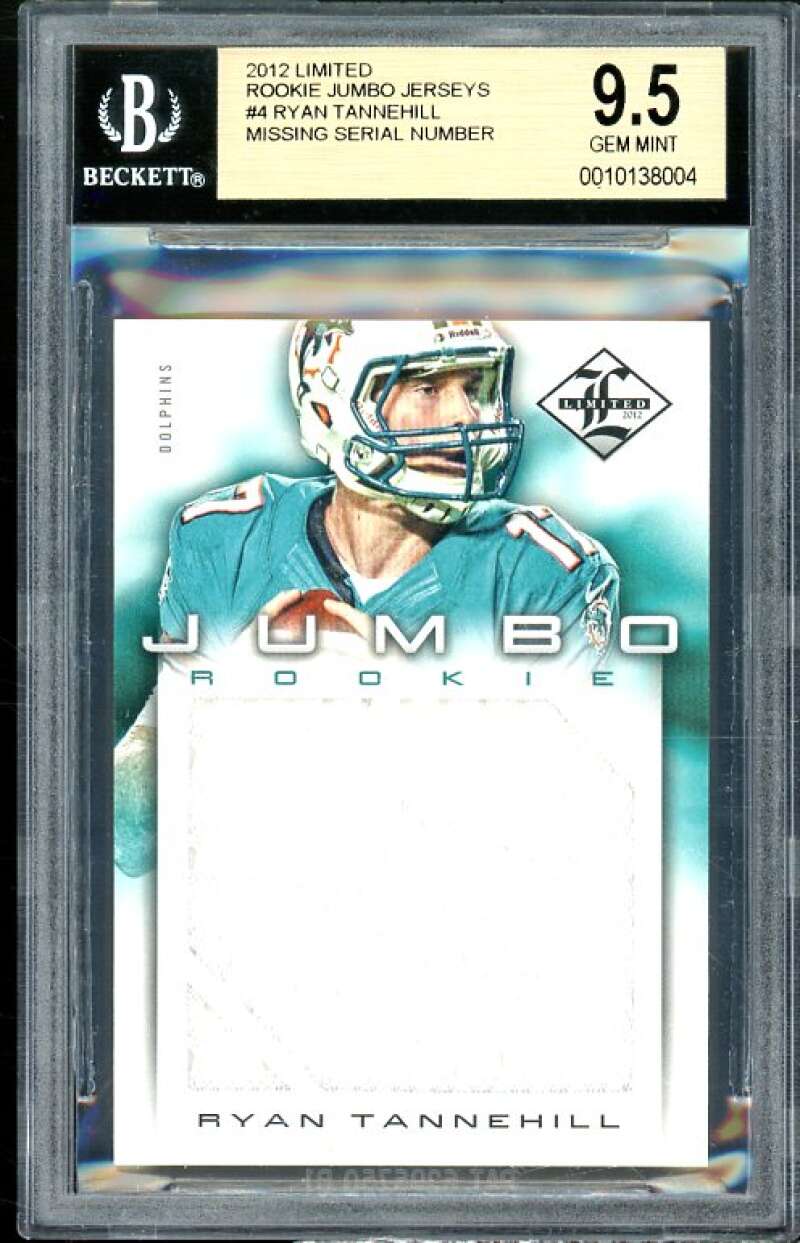 Ryan Tannehill Rookie Card 2012 Limited Rookie Jumbo Jerseys #4 BGS 9.5 Image 1