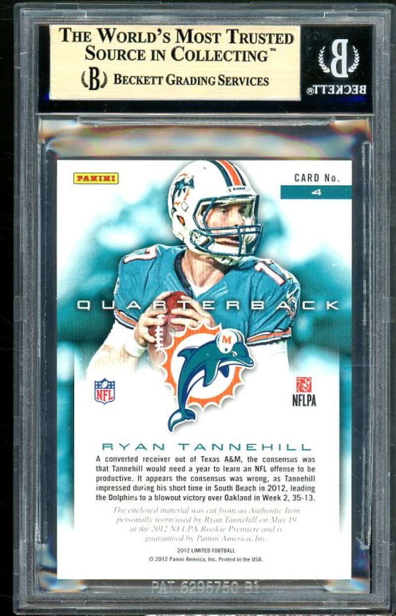 Ryan Tannehill Rookie Card 2012 Limited Rookie Jumbo Jerseys #4 BGS 9.5 Image 2