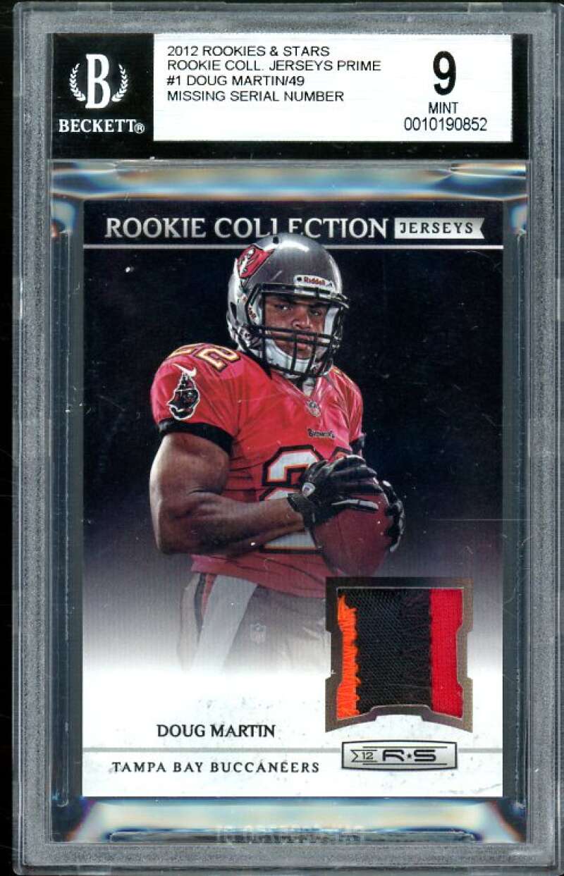 Doug Martin Rookie Card 2012 Rookies Stars Coll Jerseys Prime #1 BGS 9 Image 1