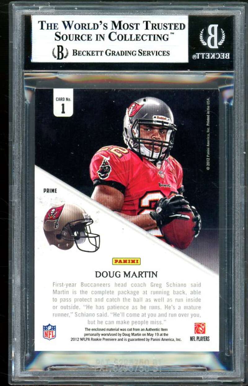 Doug Martin Rookie Card 2012 Rookies Stars Coll Jerseys Prime #1 BGS 9 Image 2