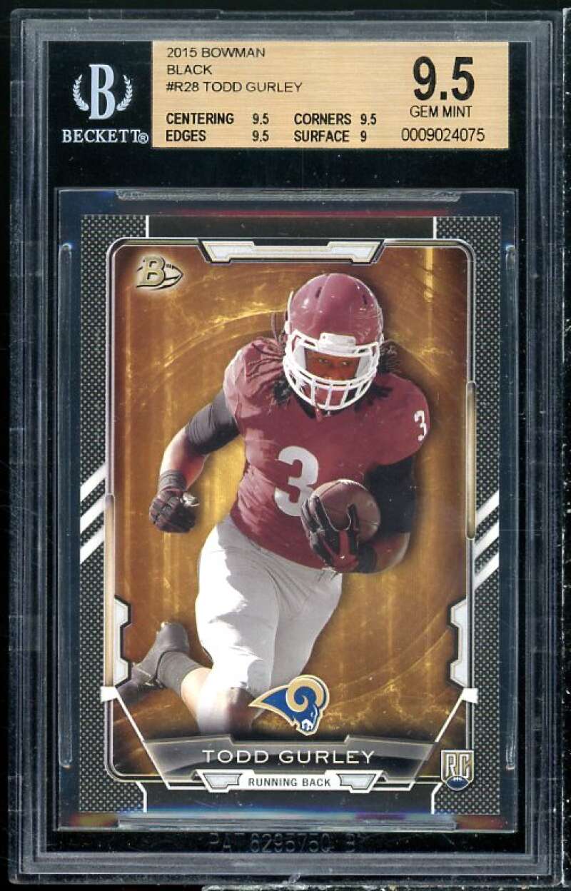 Todd Gurley Rookie Card 2015 Bowman Black #28 BGS 9.5 (9.5 9.5 9.5 9) Image 1