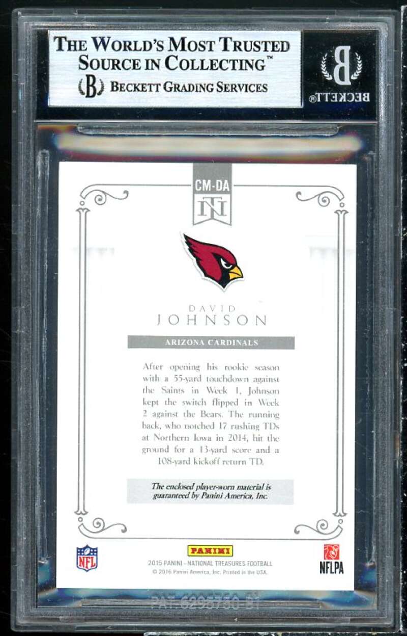 David Johnson Rookie Card 2015 National Treasures Century Materials #CMDJ BGS 9 Image 2