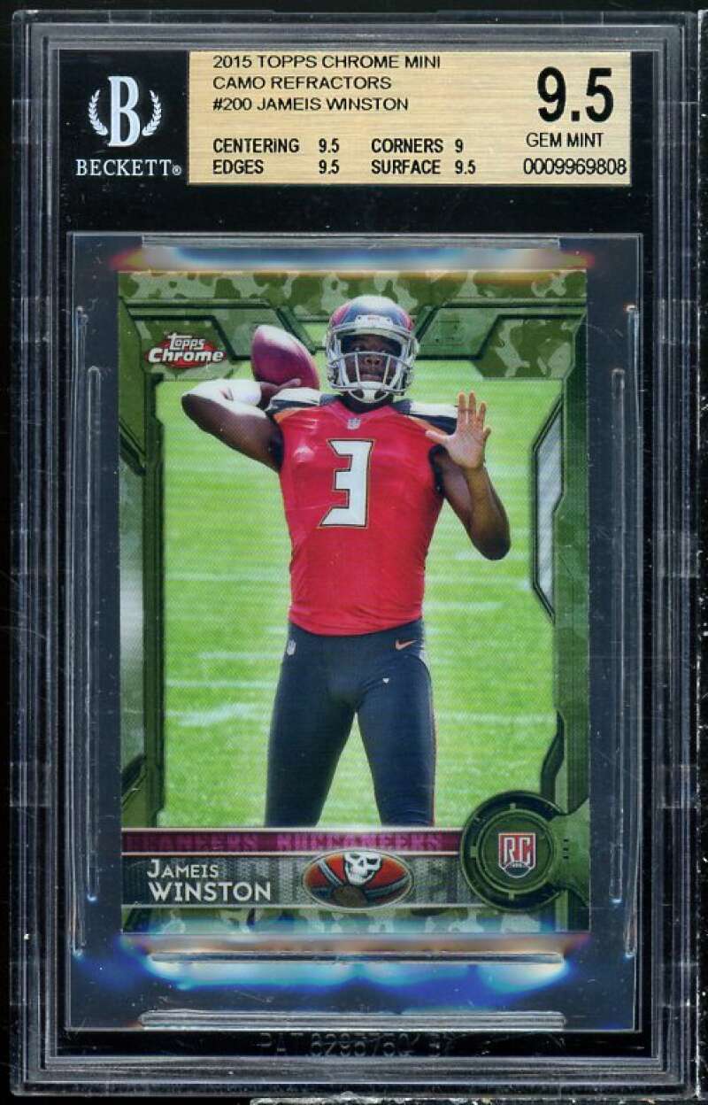 Jameis Winston Rookie 2015 Topps Chrome Mini Camo Refractor #200 (pop 2) BGS 9.5 Image 1