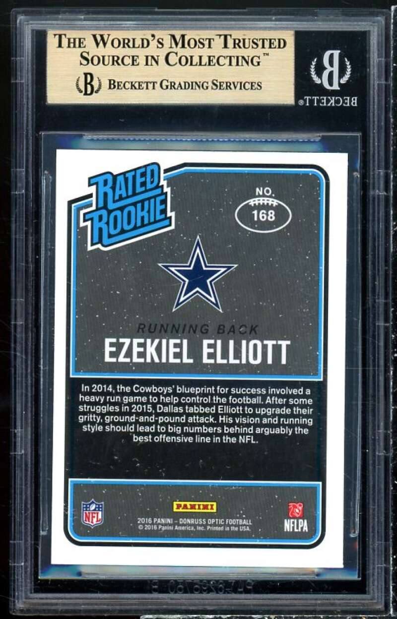 Ezekiel Elliott Rookie 2016 Donruss Optic Pink #168 (pop 4) (PRISTINE) BGS 10 Image 2