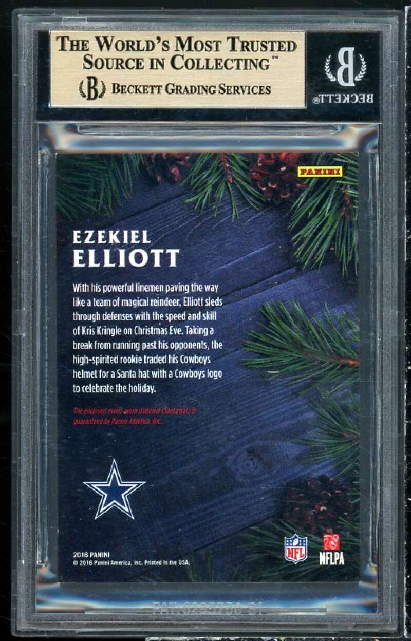 Ezekiel Elliott 2016 Panini Instant Rookie happy Holidays Santa hats #EE BGS 9.5 Image 2