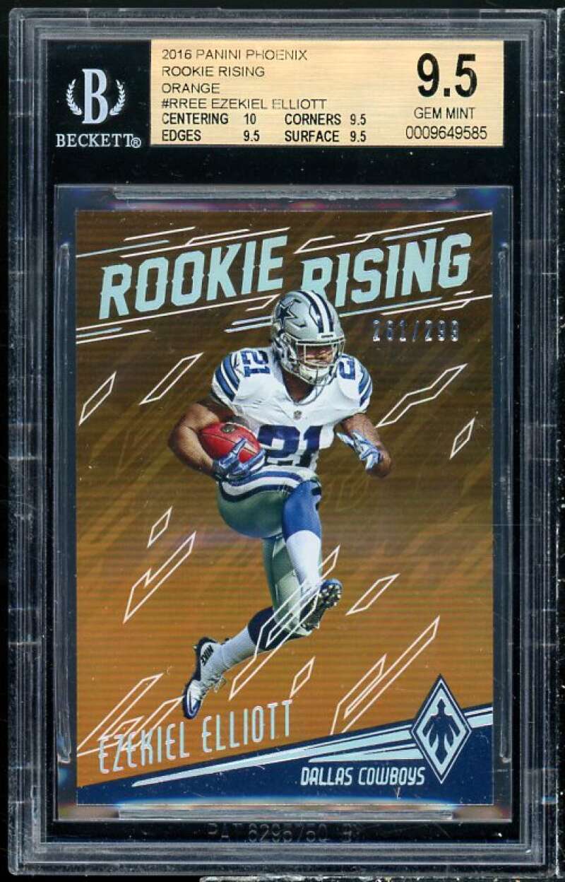 Ezekiel Elliott Rookie 2016 Panini Phoenix Rookie Rising Orange #RREE BGS 9.5 Image 1