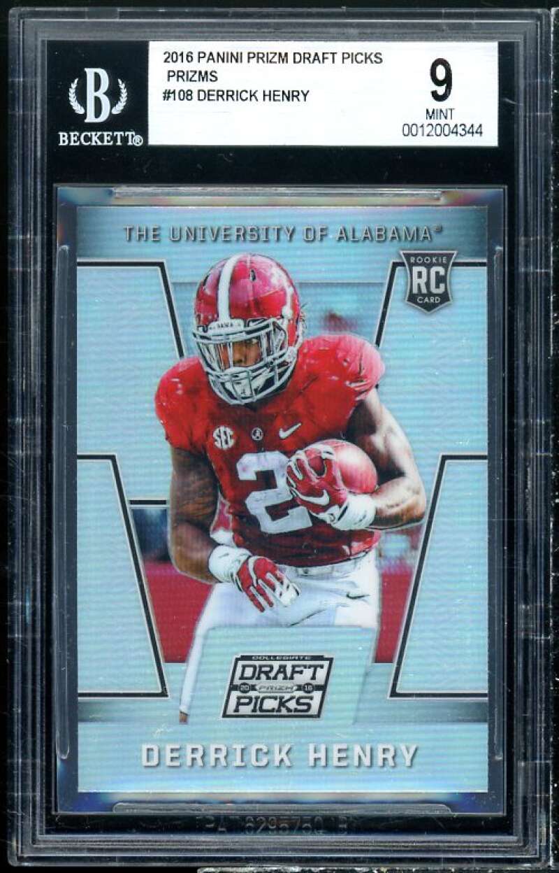 Derrick Henry Rookie Card 2016 Panini Prizm Draft Picks Prizm #108 BGS 9 Image 1