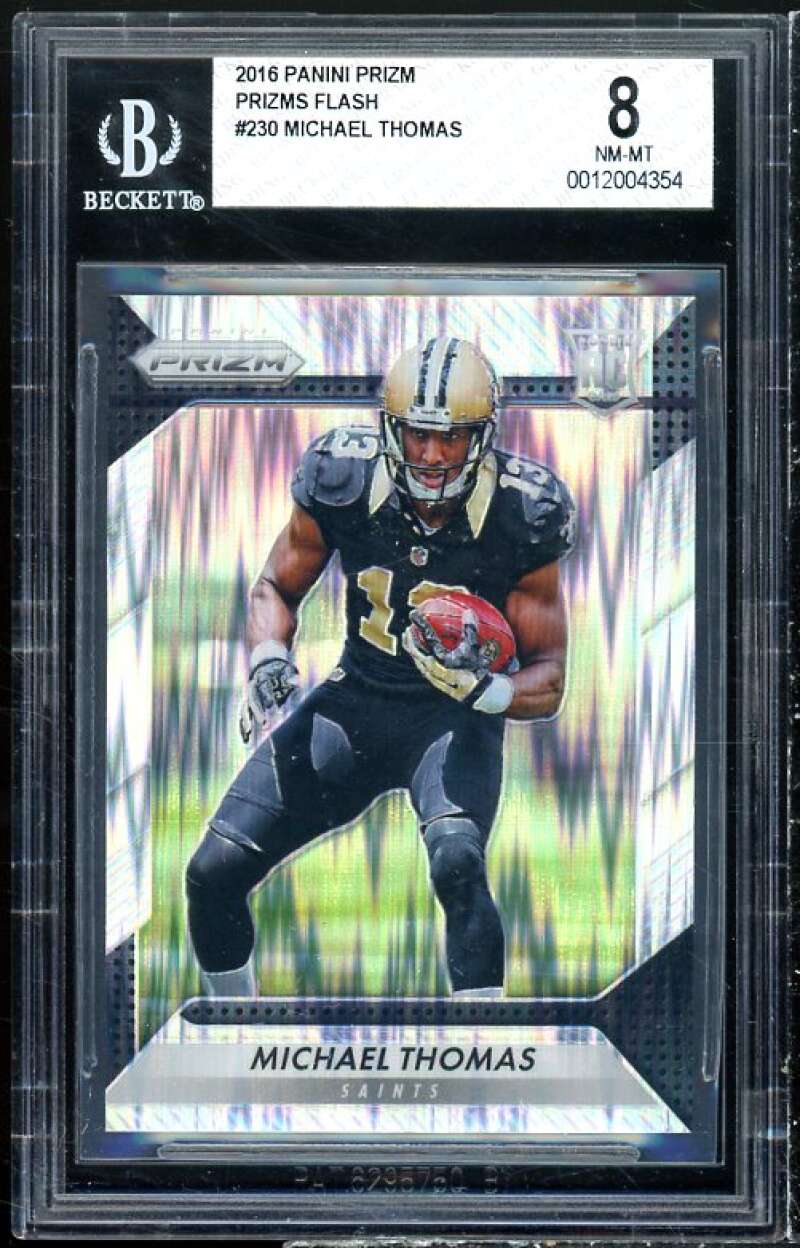 Michael Thomas Rookie Card 2016 Panini Prizm Flash #230 BGS 8 Image 1