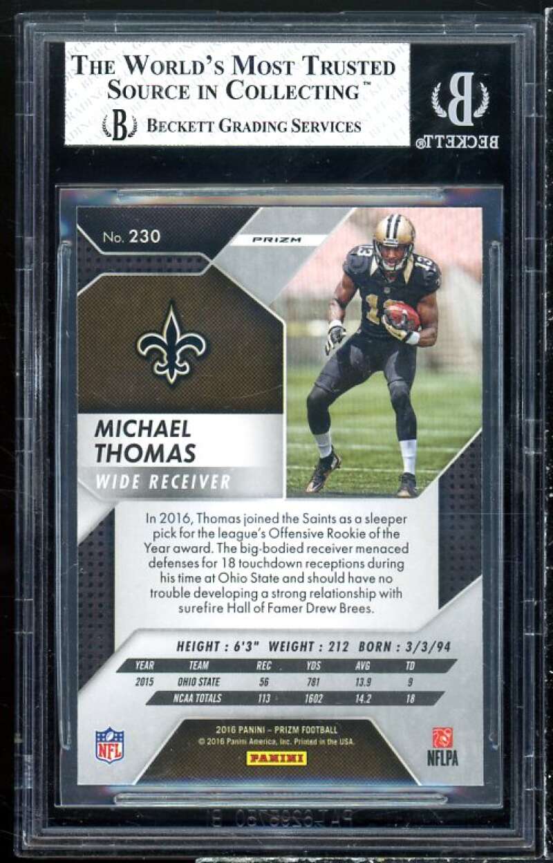 Michael Thomas Rookie Card 2016 Panini Prizm Flash #230 BGS 8 Image 2