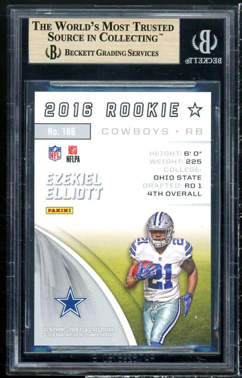 Ezekiel Elliott Rookie Card 2016 Rookies Stars #186 (pop 3) (PRISTINE) BGS 10 Image 2