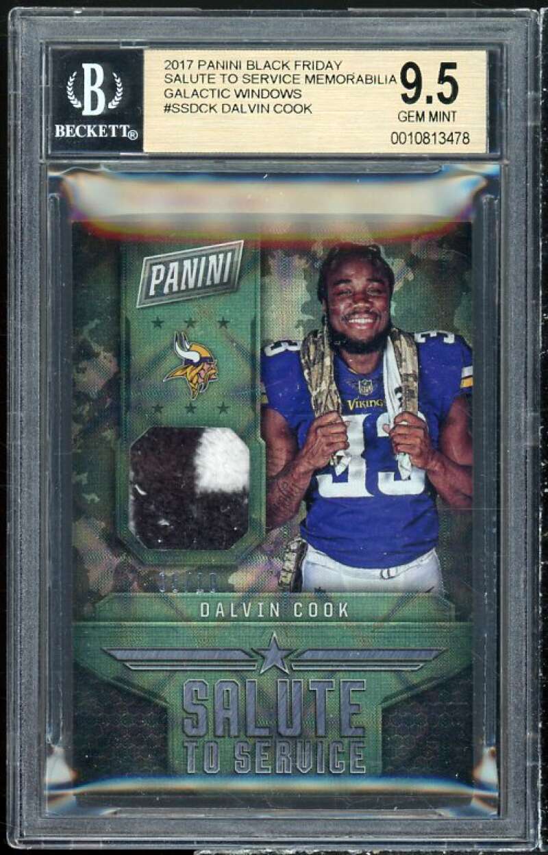 Dalvin Cook Rookie 2017 Panini BF Salute To Service Mem (Ser 5/10) #DCK BGS 9.5 Image 1