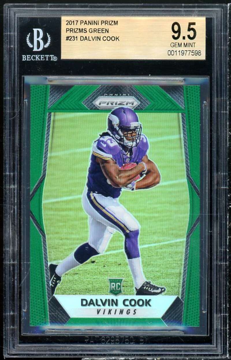 Dalvin Cook Rookie Card 2017 Panini Prizm Prizms Green #231 BGS 9.5 Image 1