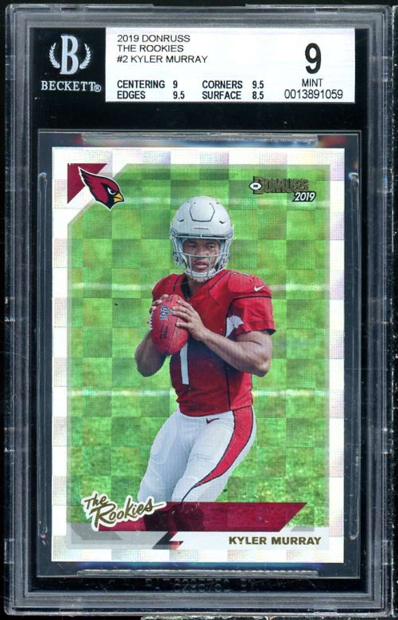 Kyler Murray Rookie Card 2019 Donruss The Rookies #2 BGS 9 (9 9.5 9.5 8.5) Image 1