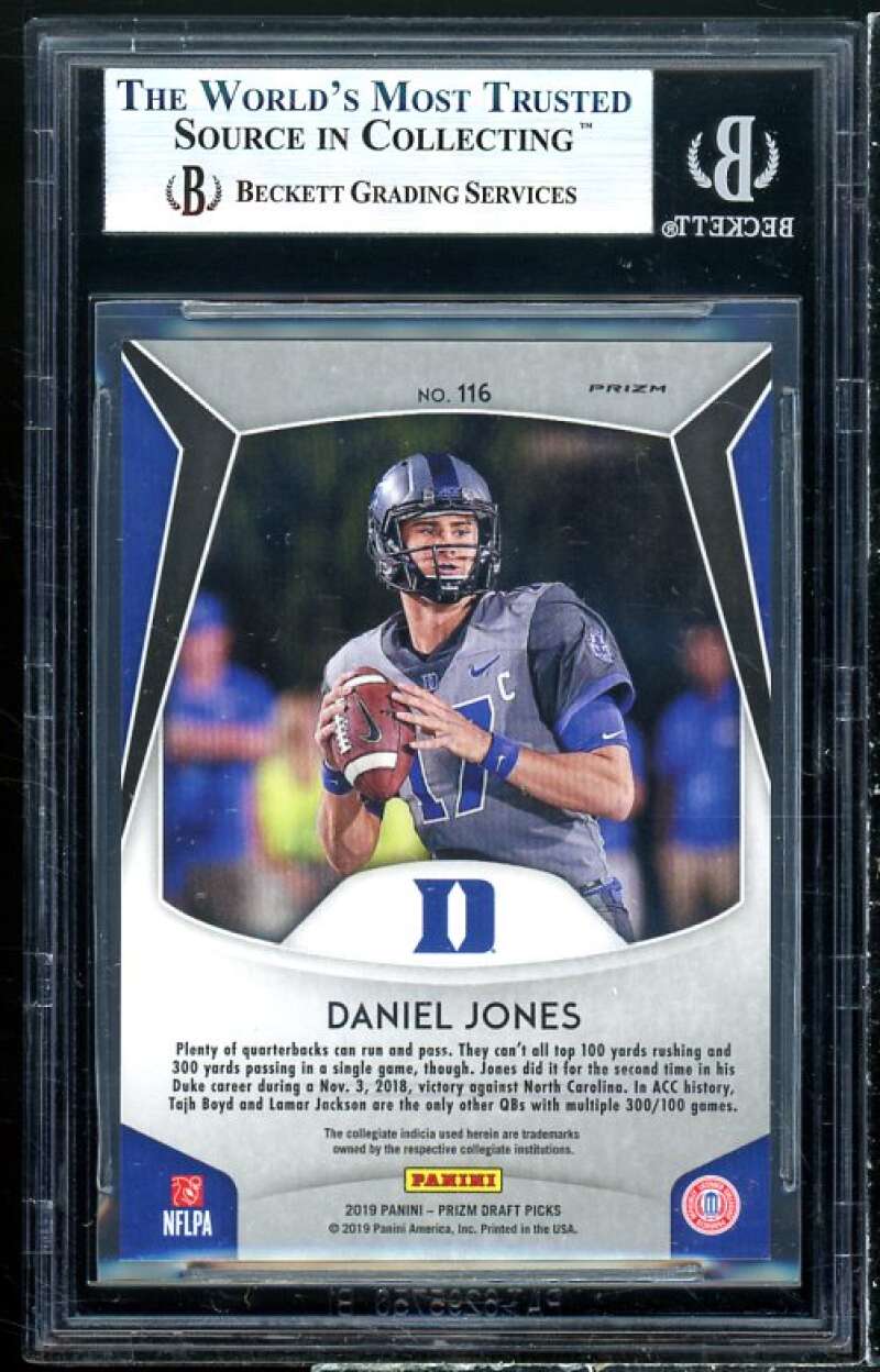 Daniel Jones Rookie Card 2019 Panini Prizm DP Prizms Orange #116 BGS 9 Image 2