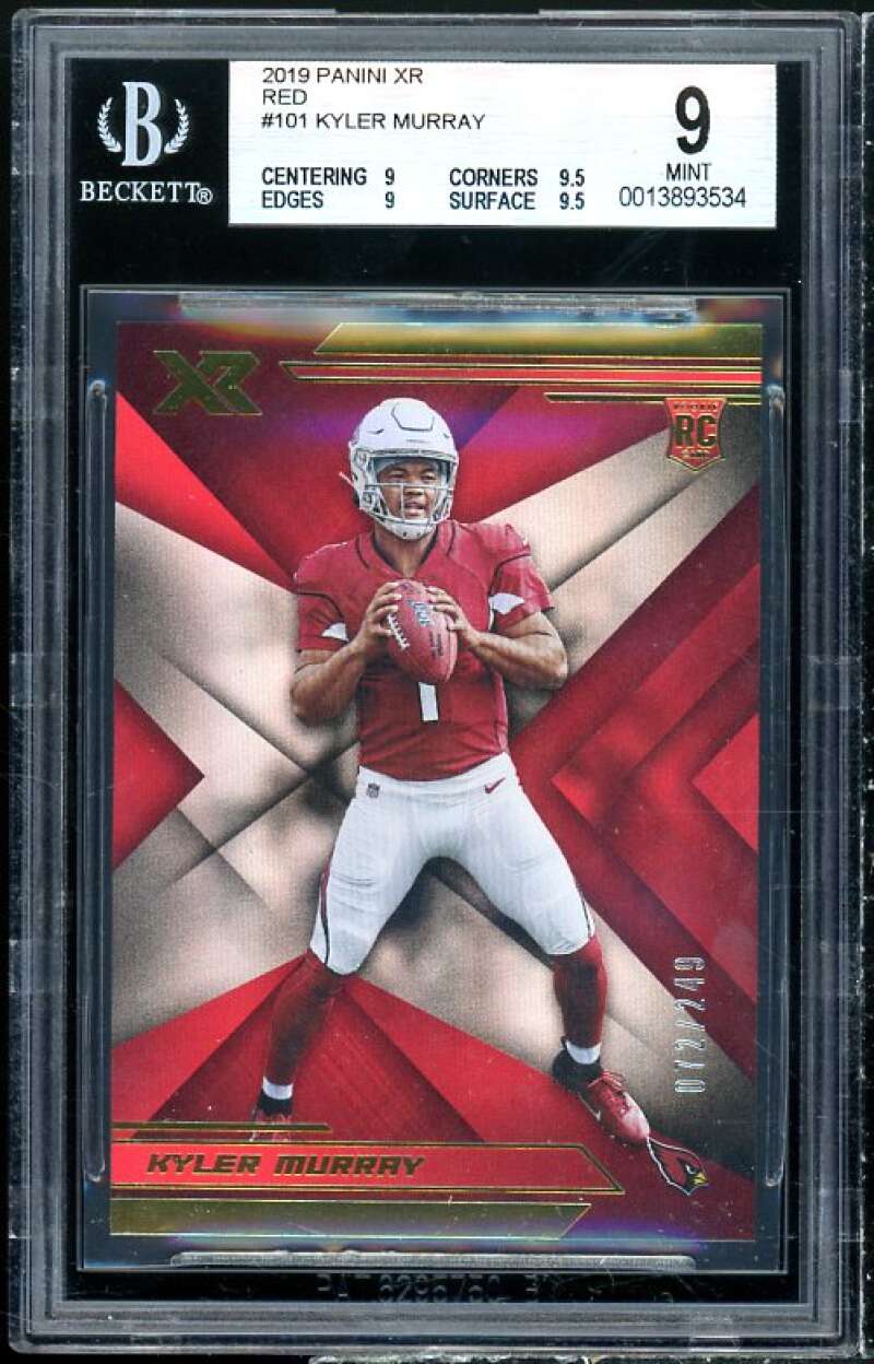 Kyler Murray Rookie Card 2019 Panini XR Red #101 BGS 9 (9 9.5 9 9.5) Image 1