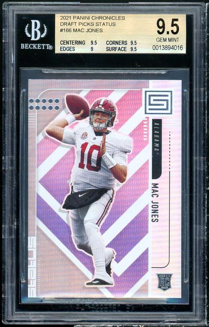 Mac Jones Rookie Card 2021 Panini Chronicles Draft Status #166 BGS 9.5 Image 1