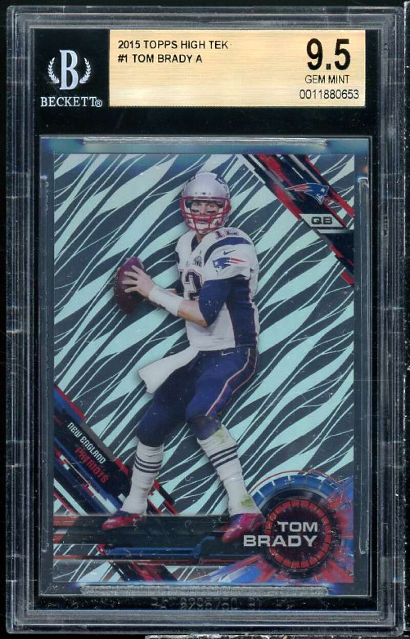 Tom Brady Card 2015 Topps High Tek #1 BGS 9.5 Image 1