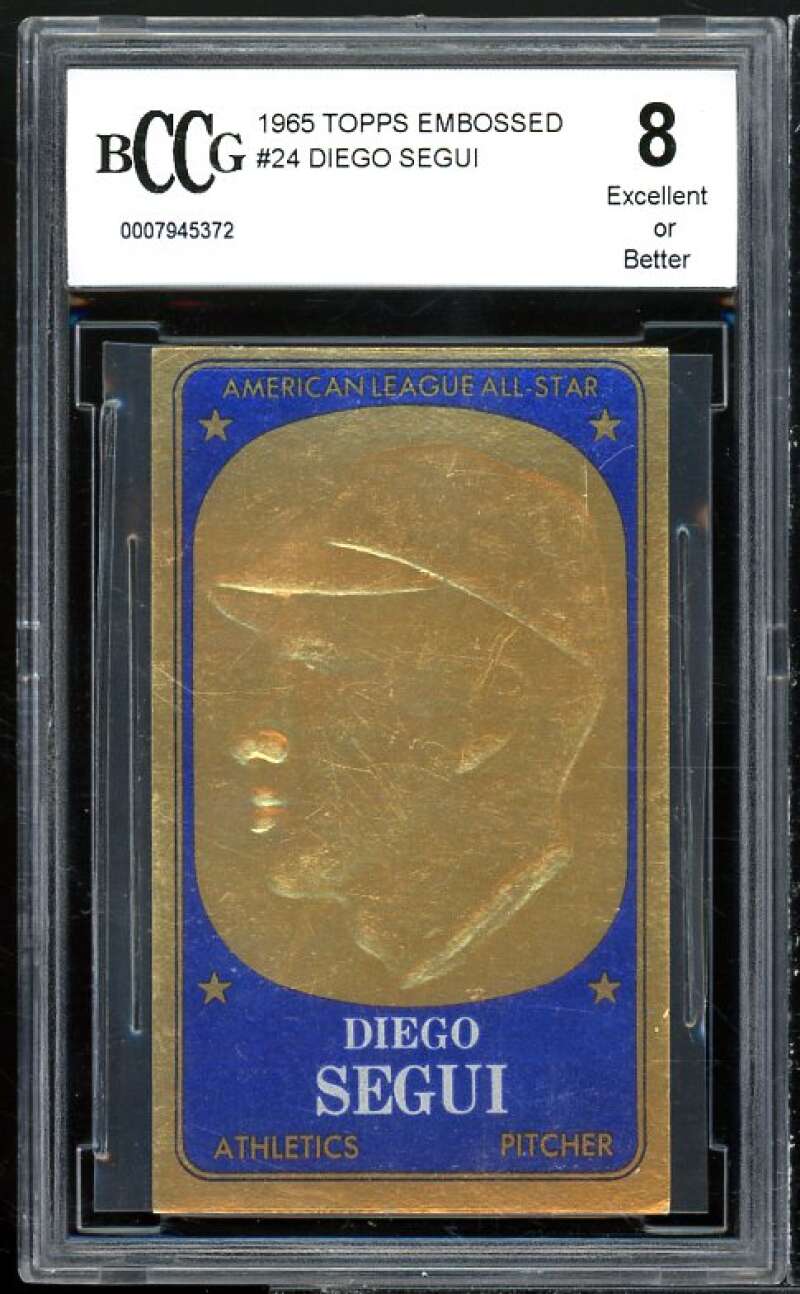 Diego Sequi Card 1965 Topps Embossed #24 BGS BCCG 8 Image 1