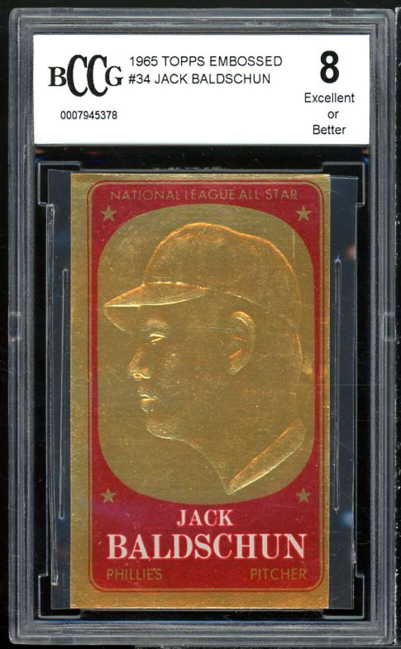 Jack Baldschun Card 1965 Topps Embossed # BGS BCCG 8 Image 1