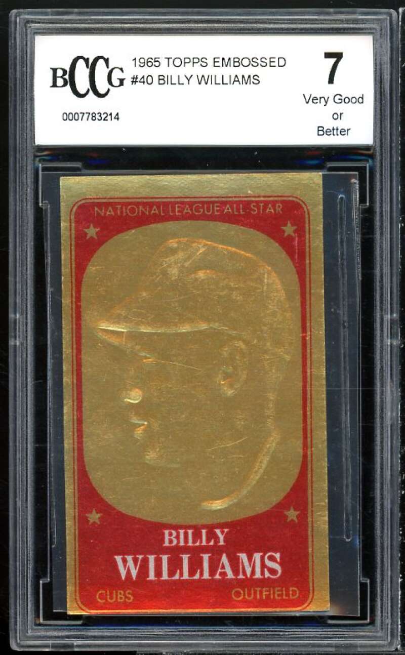 Billy Williams Card 1965 Topps Embossed #40 BGS BCCG 7 Image 1