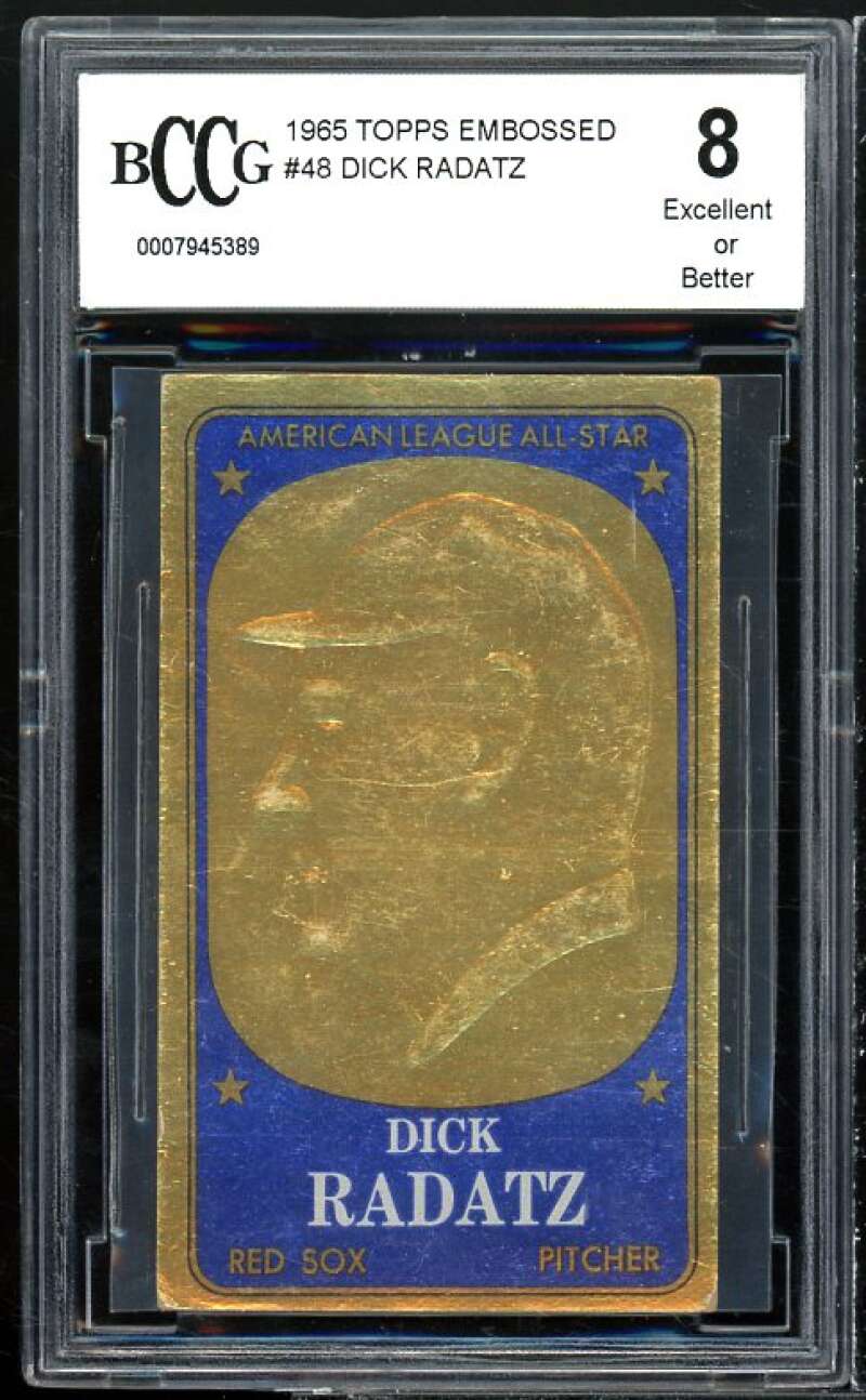 Dick Radatz Card 1965 Topps Embossed #48 BGS BCCG 8 Image 1