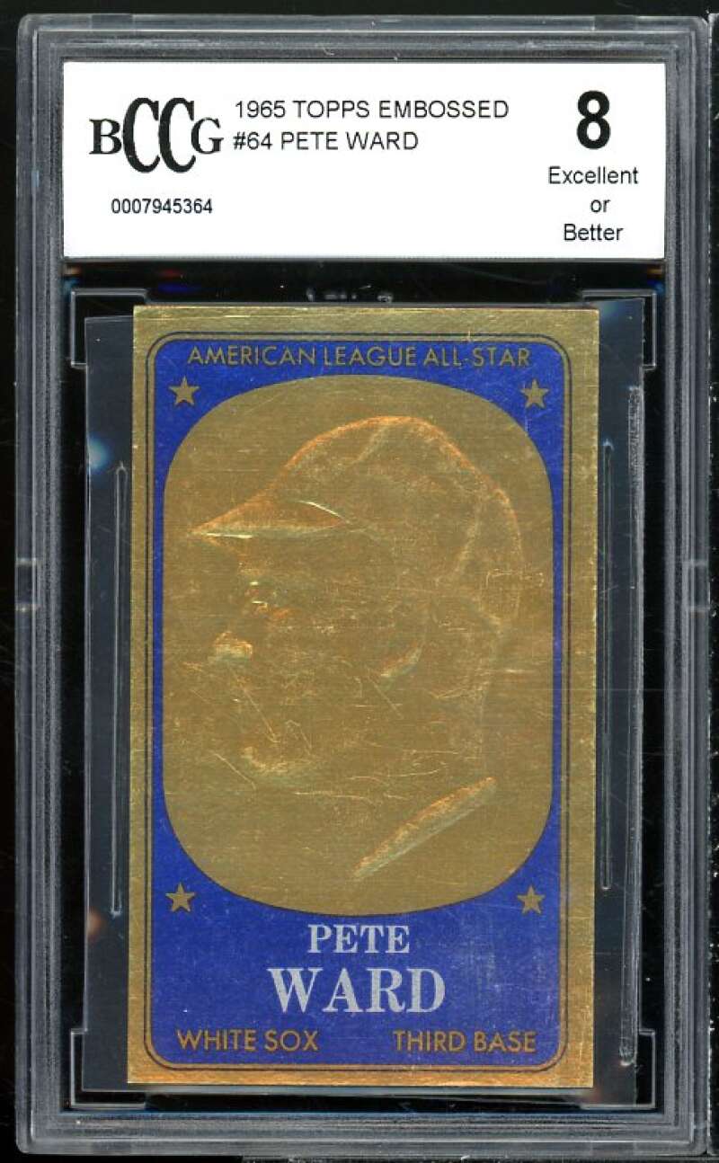 Pete Ward Card 1965 Topps Embossed #64 BGS BCCG 8 Image 1